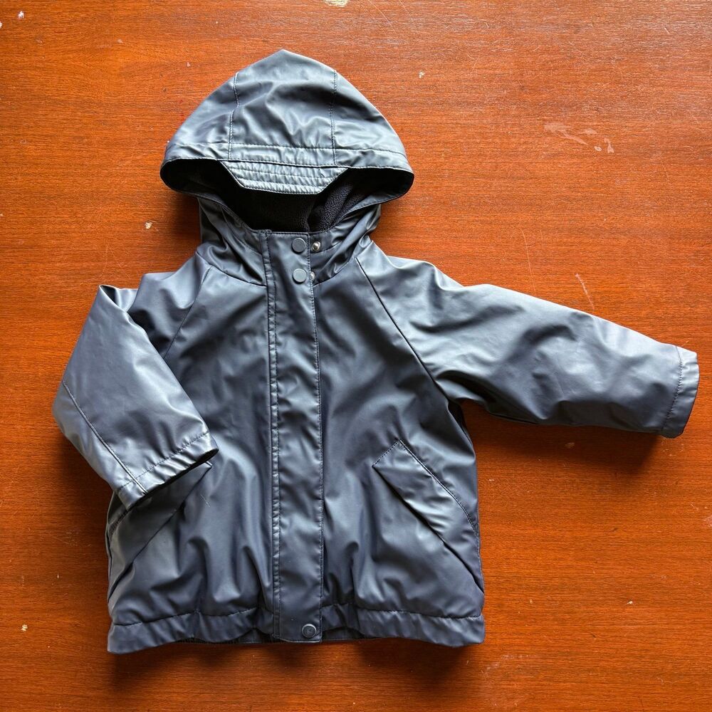 Zara KIDS Navy Winter weather fleece lined zip up jacket